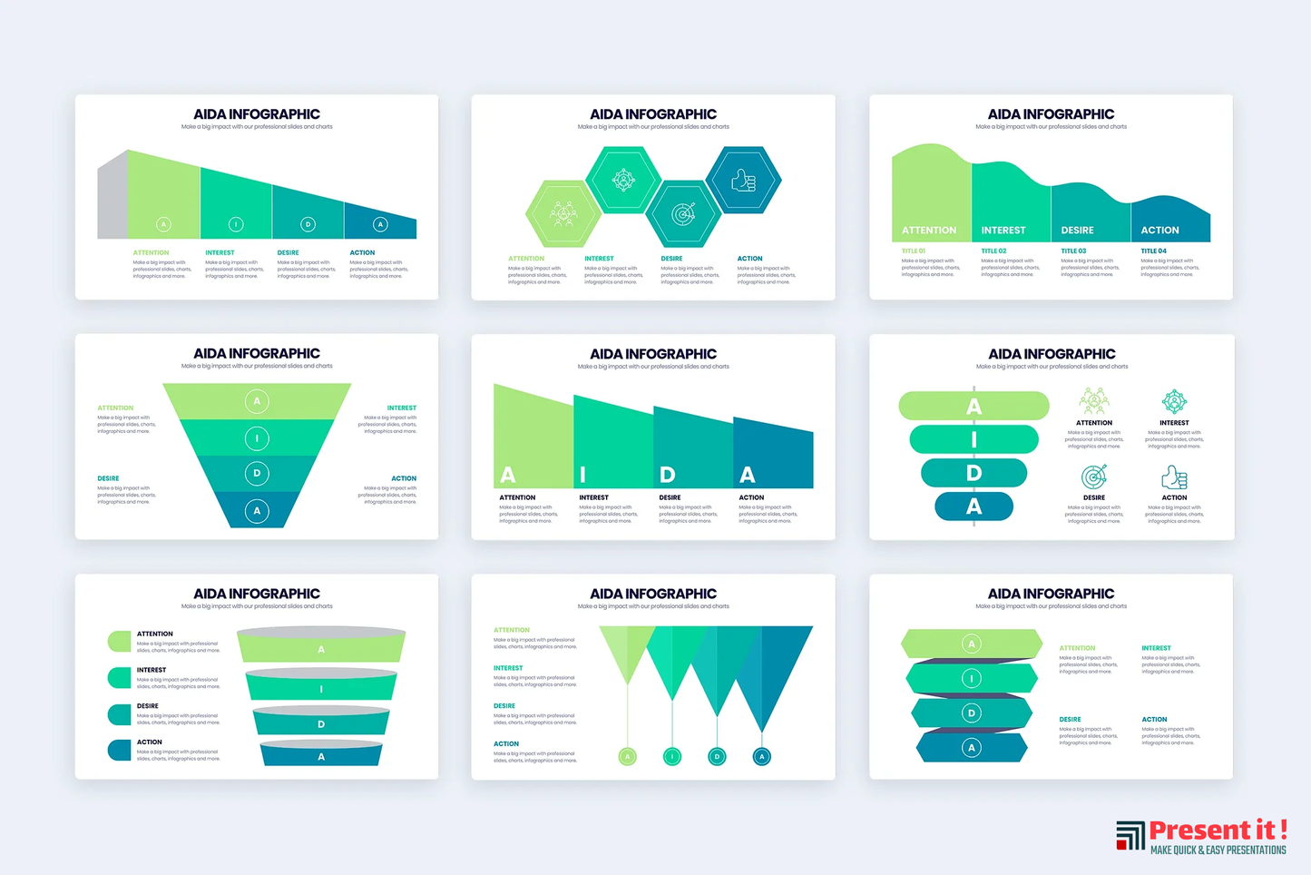 AIDA Model Infographic Templates