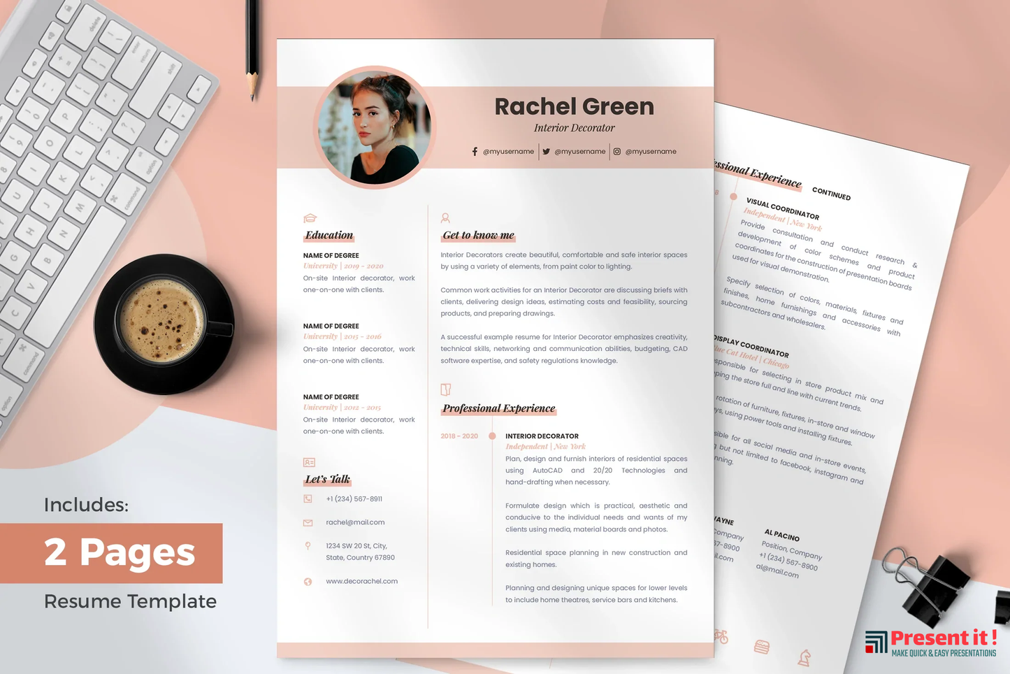 Aria Resume + Cover Letter Template