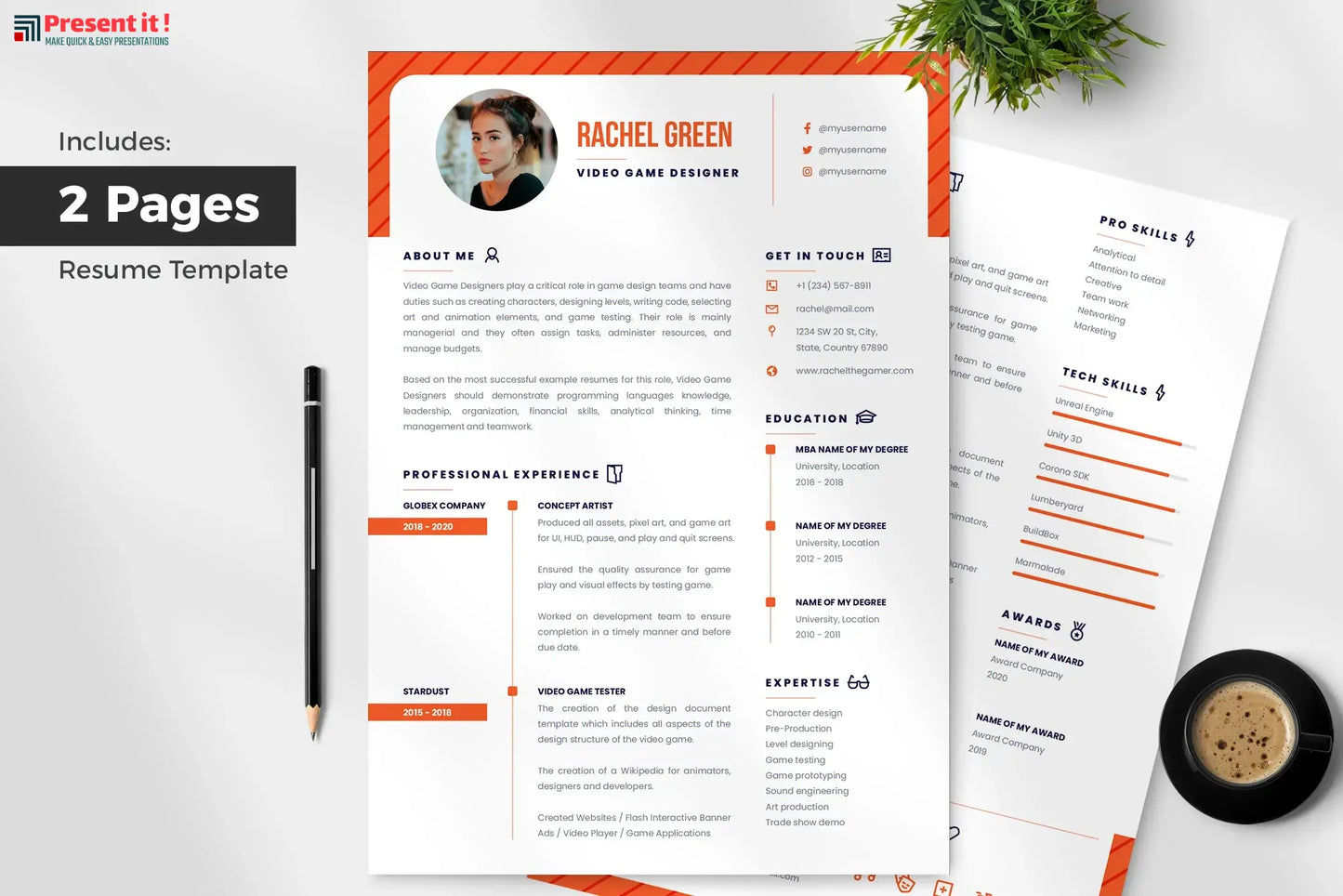 Ava Resume + Cover Letter Template