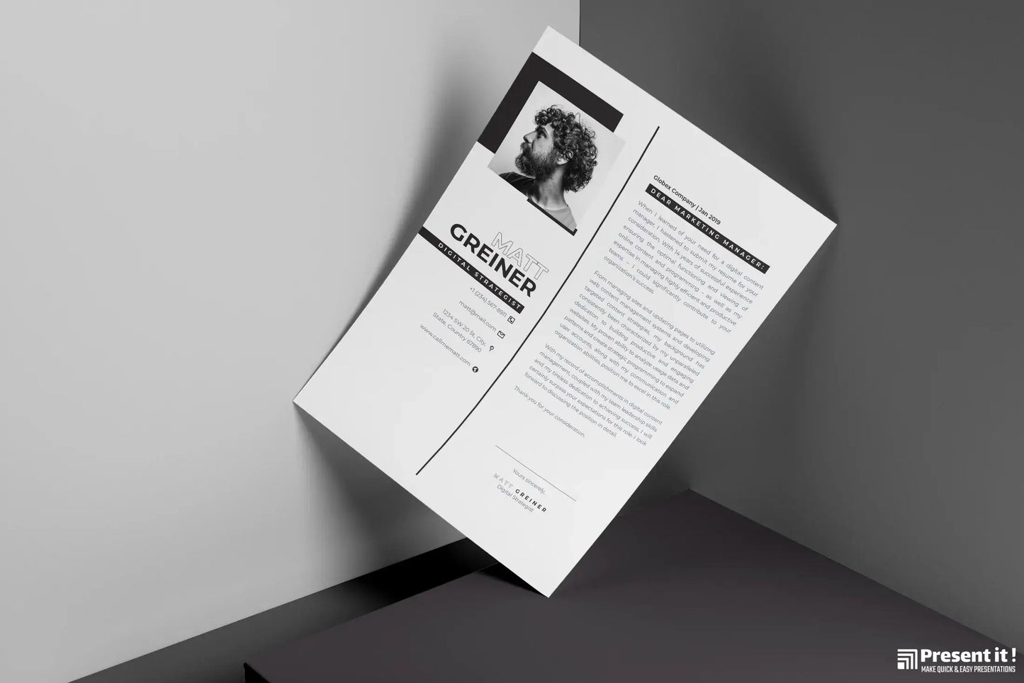 Lean Resume + Cover Letter Template