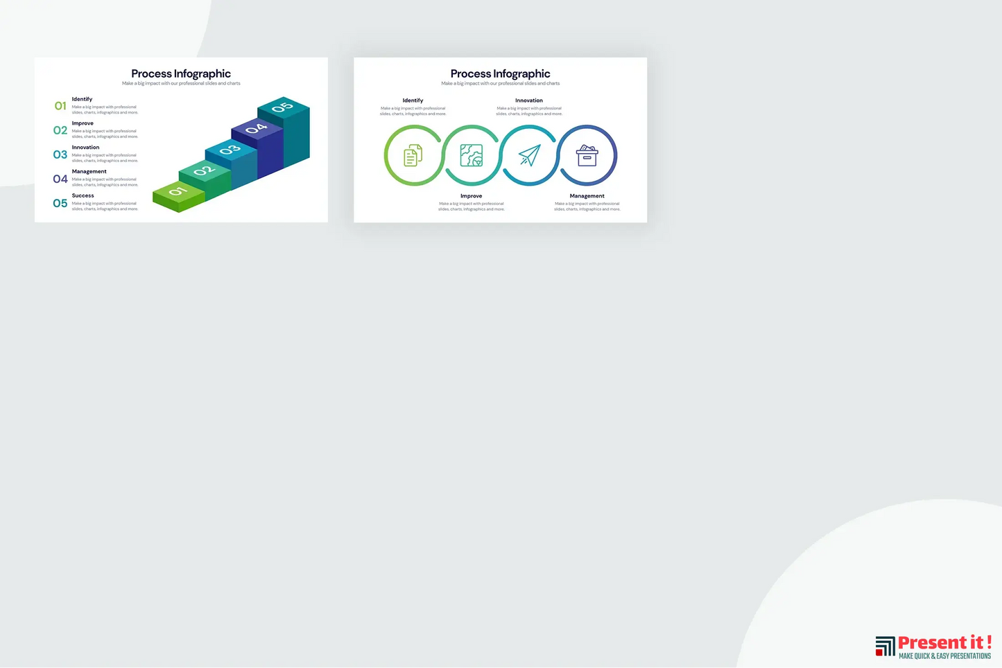 Process Infographic Templates for Illustrator, Powerpoint, Keynote and Google Slides