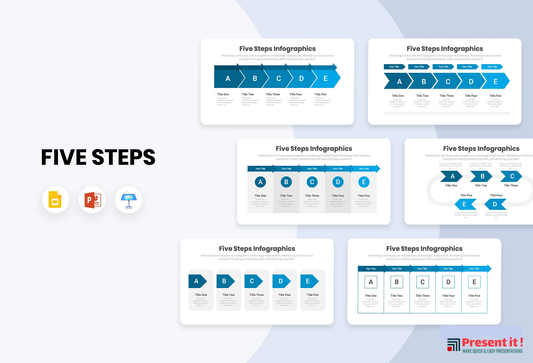 Five Steps Diagram Infographics