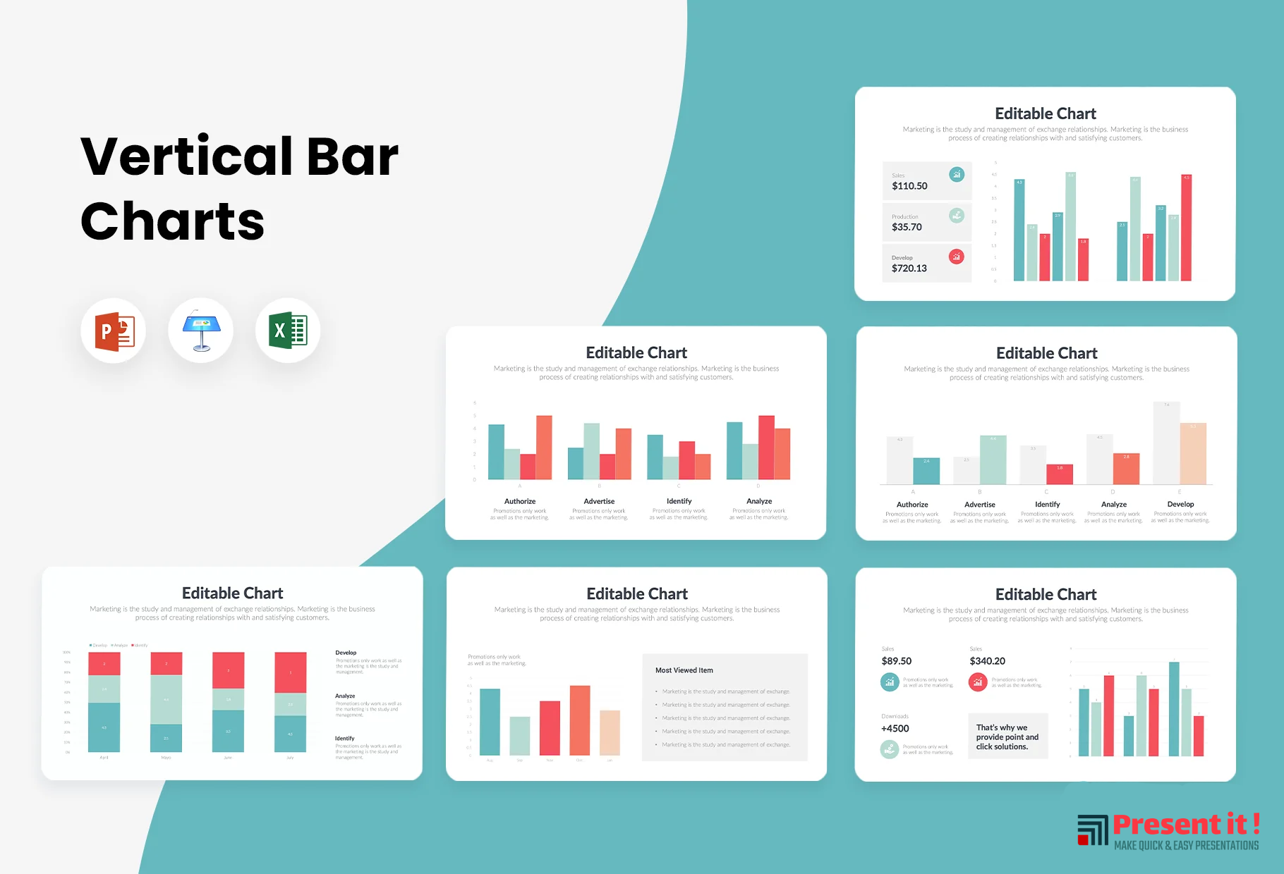 Vertical Charts Infographics