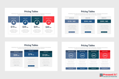 Pricing Tables Infographics