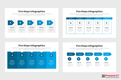 Five Steps Diagram Infographics