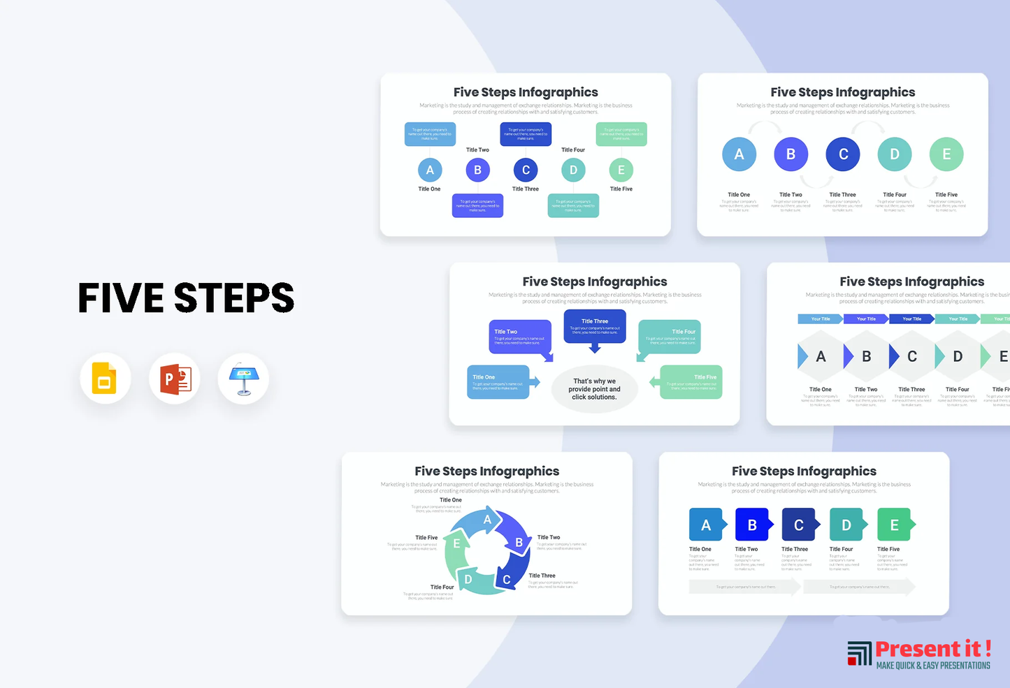 Five Steps Diagram Infographics