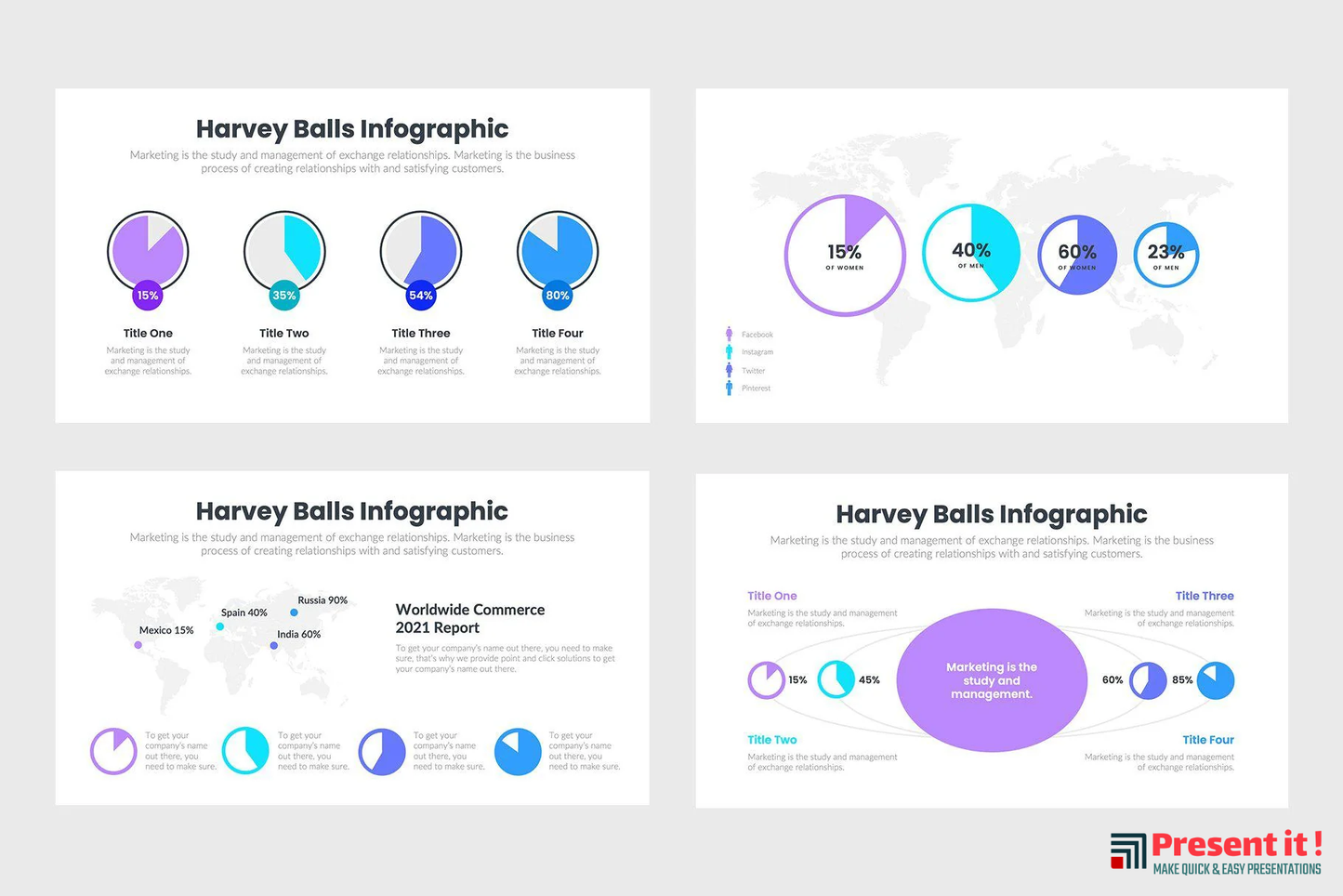 Harvey Ball Charts Infographic Templates