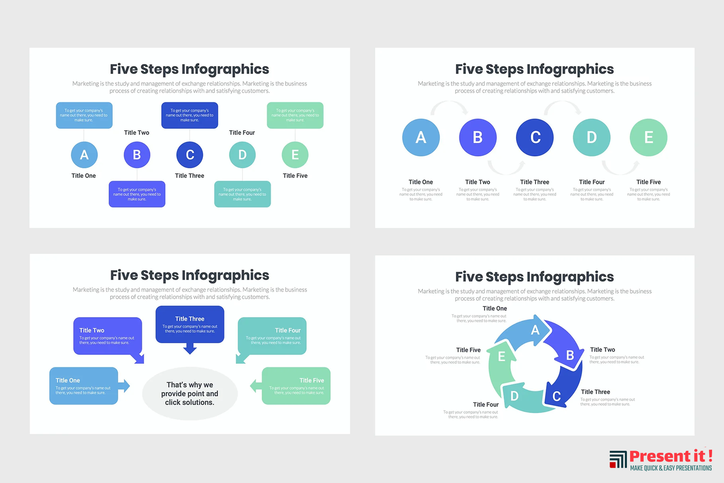 Five Steps Diagram Infographics