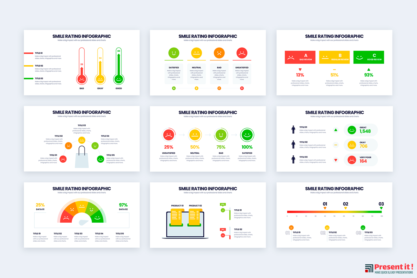 Smile Rating Infographic Templates