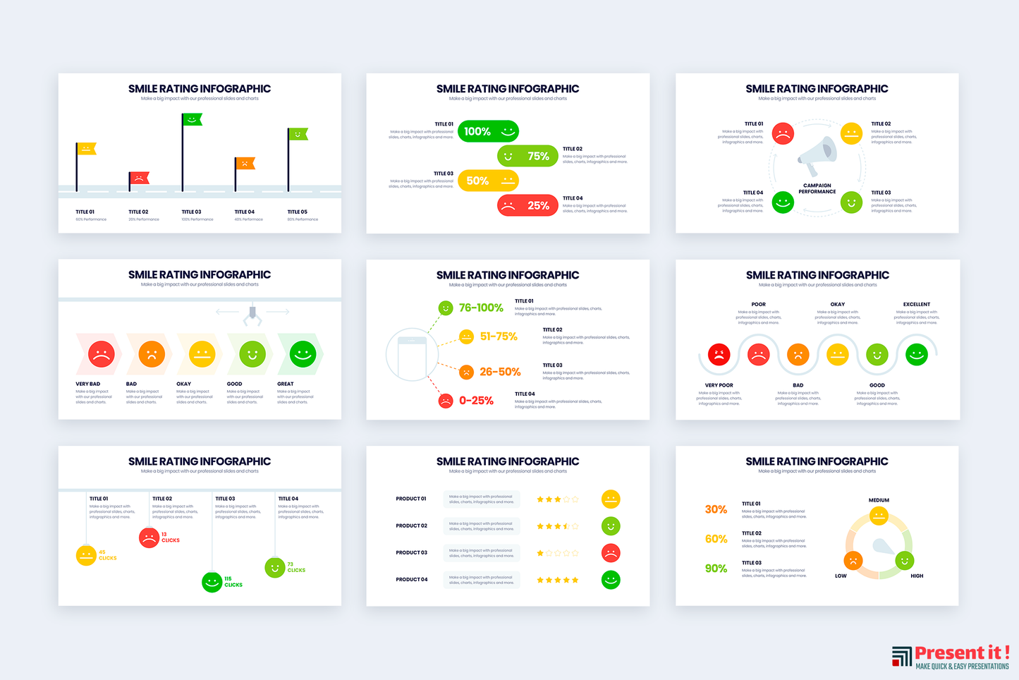 Smile Rating Infographic Templates