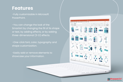 Square Smart Art Posts for PowerPoint