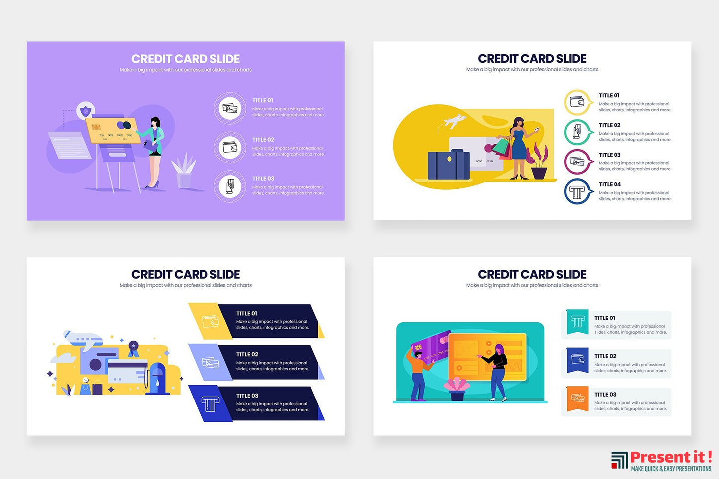 Credit Card Infographics for PowerPoint, Keynote, Google Slides and Illustrator