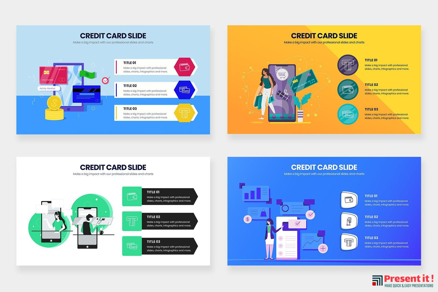 Credit Card Infographics for PowerPoint, Keynote, Google Slides and Illustrator