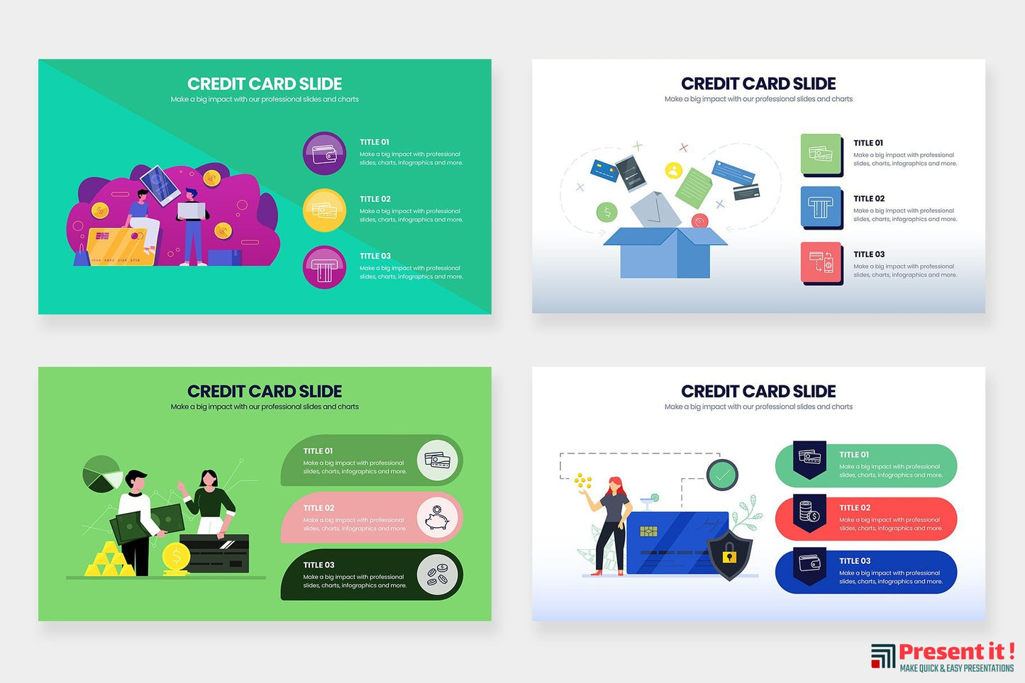 Credit Card Infographics for PowerPoint, Keynote, Google Slides and Illustrator