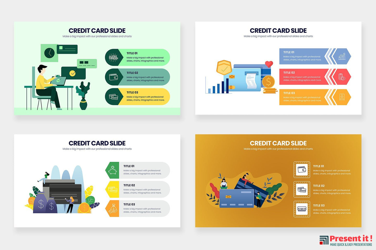 Credit Card Infographics for PowerPoint, Keynote, Google Slides and Illustrator