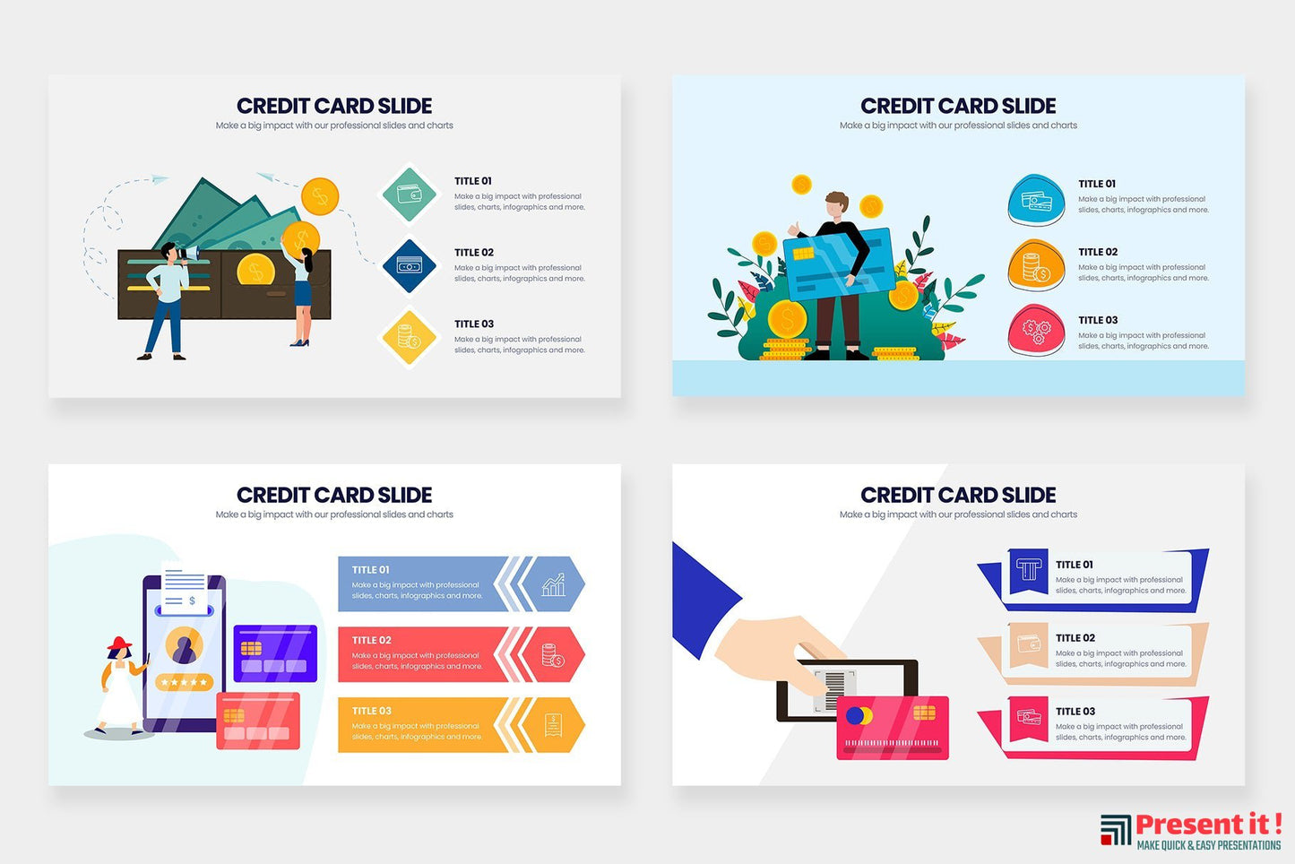 Credit Card Infographics for PowerPoint, Keynote, Google Slides and Illustrator