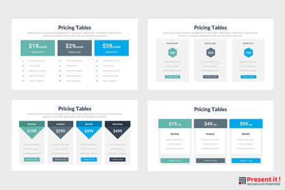 Pricing Tables Infographics