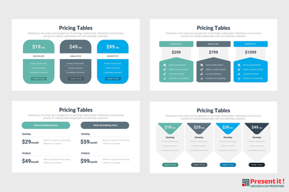 Pricing Tables Infographics