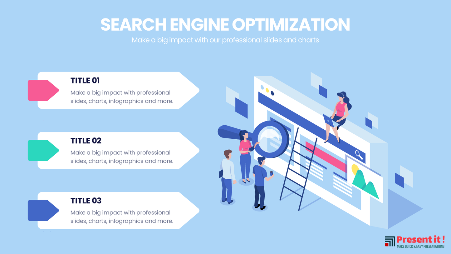 SEO Infographics for PowerPoint, Keynote, Google Slides and Illustrator