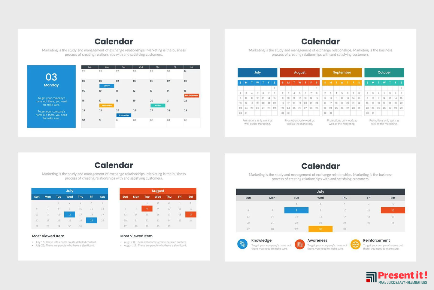 Calendar Infographics Template