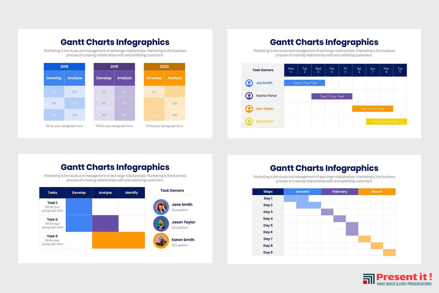 Gantt Charts Infographics