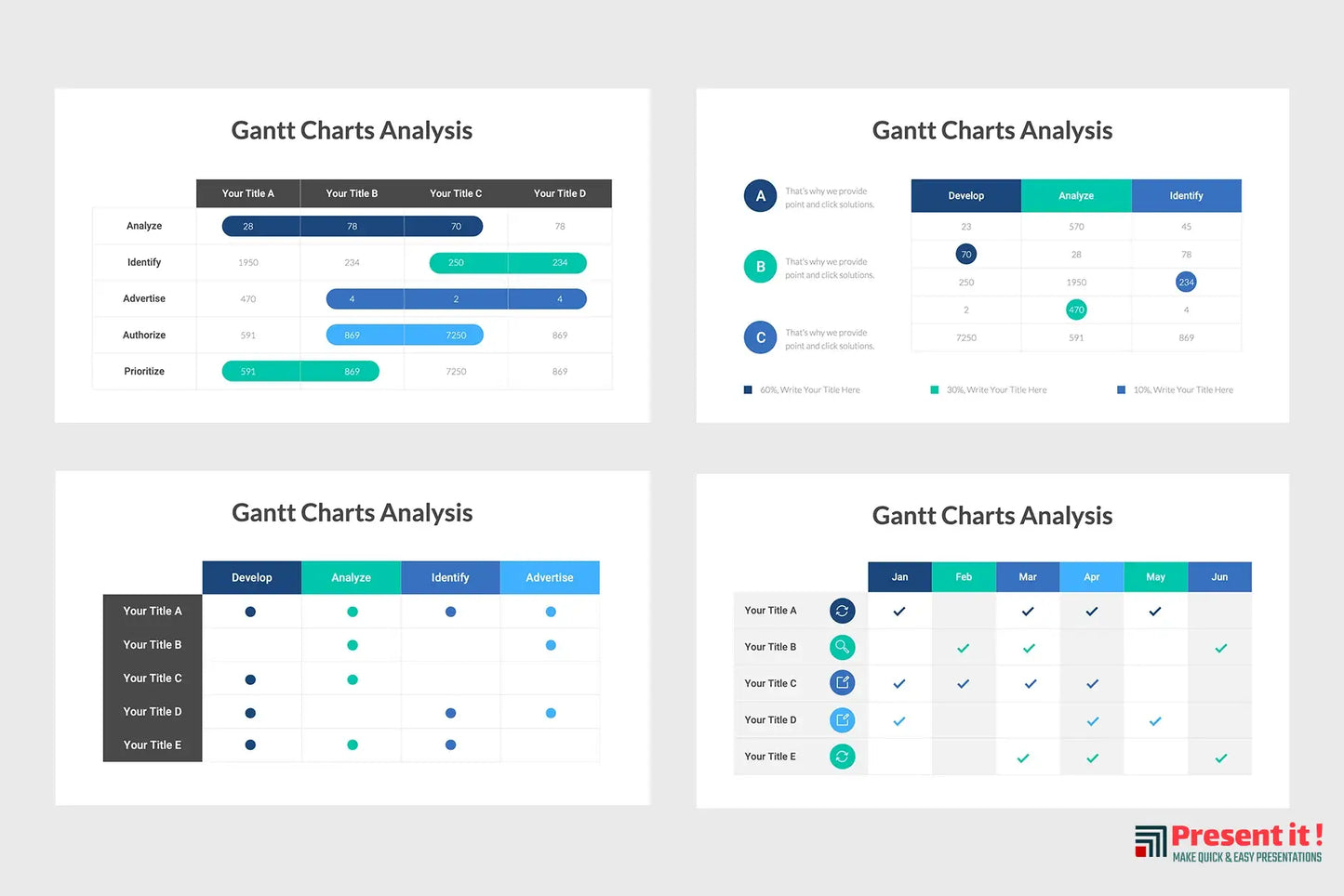 Gantt Charts Infographics Template