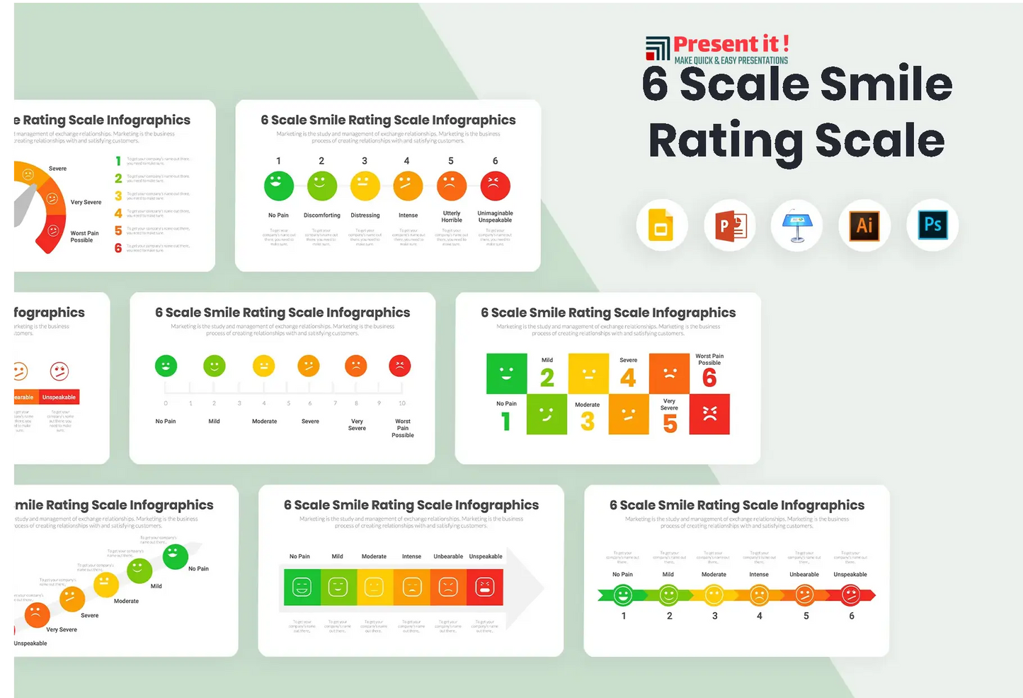 6 Scale Smile Rating Scale Infographics