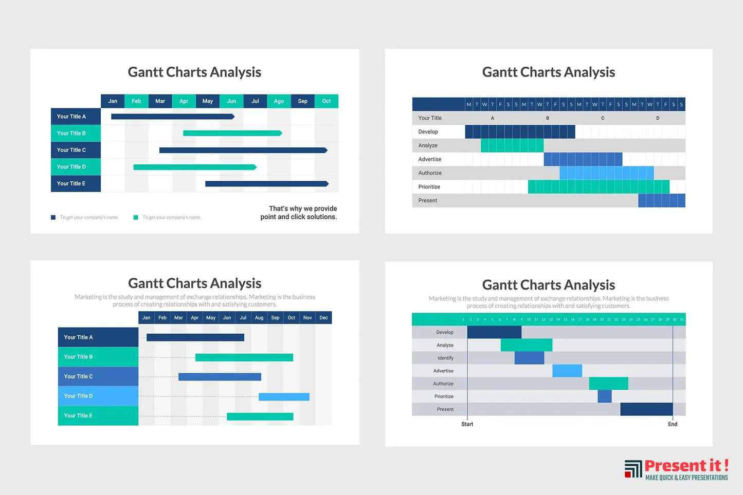 Gantt Charts Infographics Template