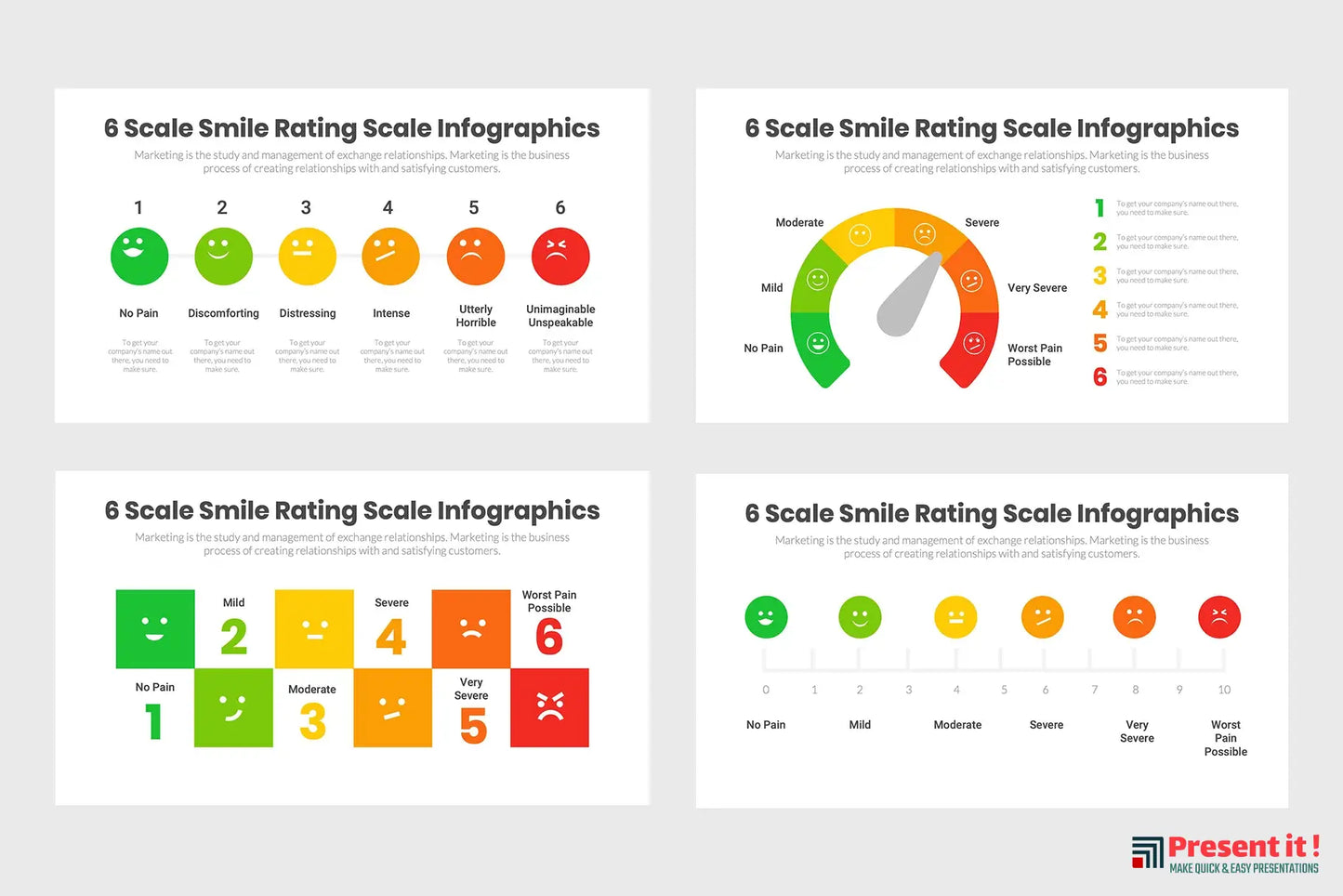 6 Scale Smile Rating Scale Infographics