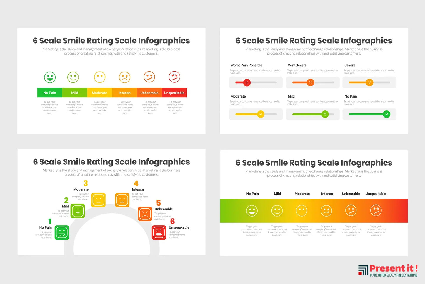 6 Scale Smile Rating Scale Infographics