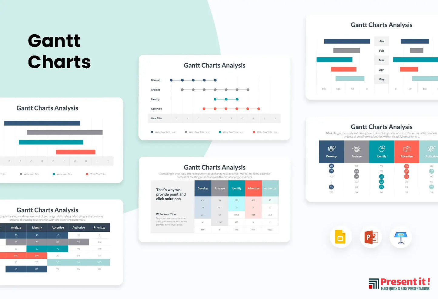 Gantt Charts Infographics Template