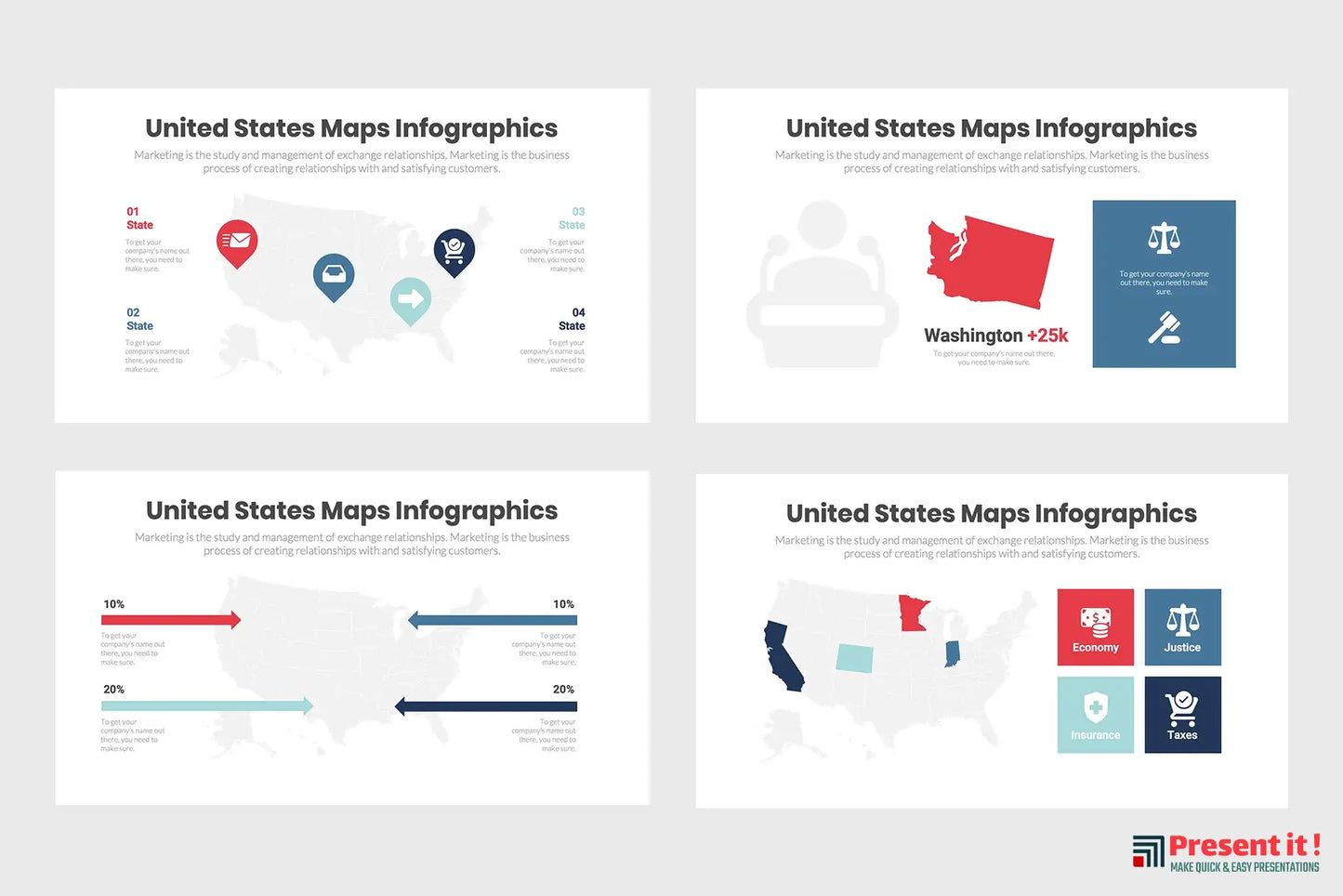 United States Maps Infographics