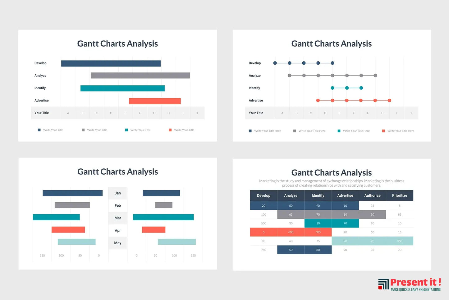 Gantt Charts Infographics Template