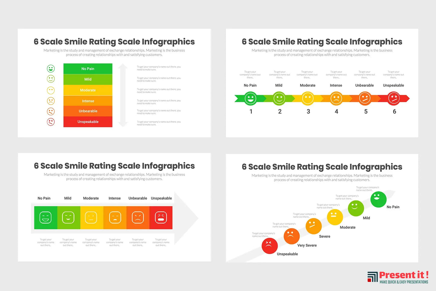 6 Scale Smile Rating Scale Infographics