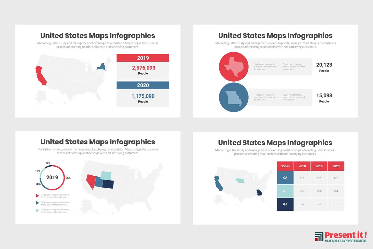 United States Maps Infographics