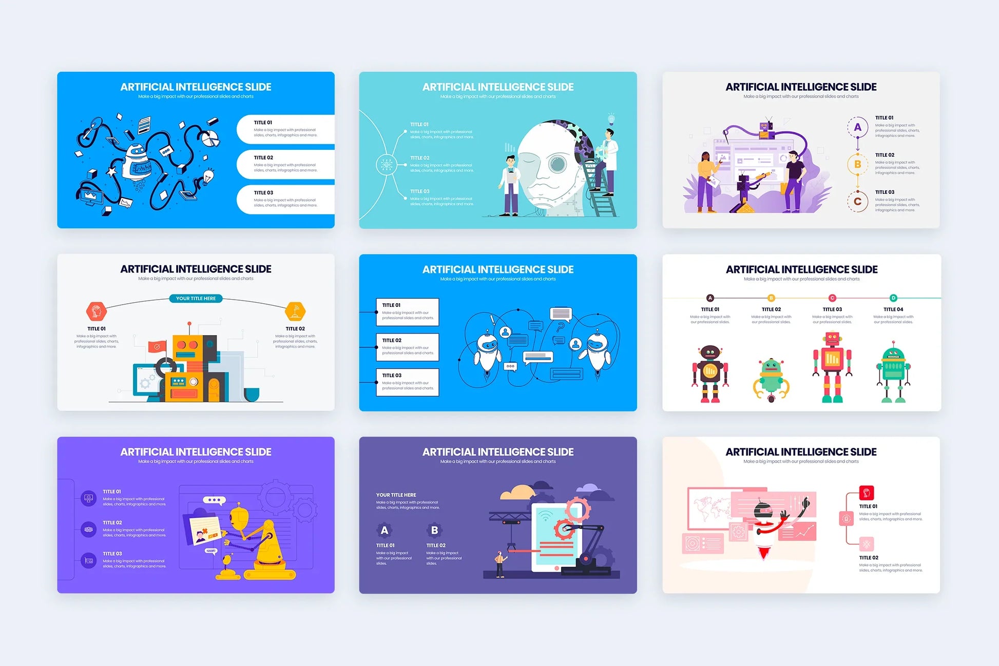 Artificial Intelligence Infographics PowerPoint templates